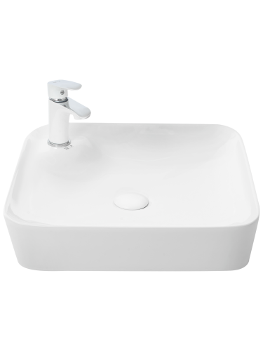Раковина из сантехнического фаянса WeltWasser WW SK 10000004576 50 см накладная цвет белый 1 отверстие под смеситель