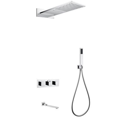 Душевая система Abber AF8253 встраиваемая в стену цвет хром с термостатом