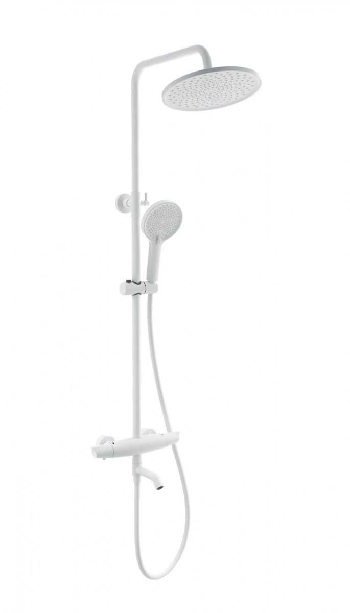 Душевая стойка Wonzon & Woghand Capsule WW-B3031-A3-MW настенная цвет белый с термостатом