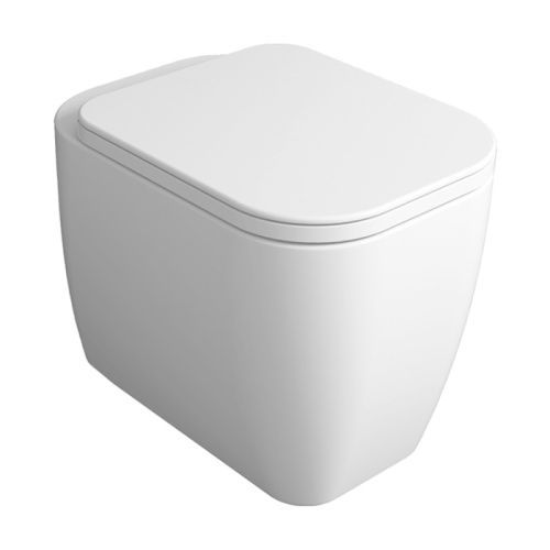 Чаша унитаза приставная Simas Henges HE01bi цвет белый без сиденья безободковая каскадный смыв