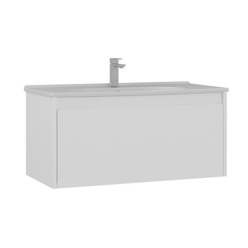 Тумба с раковиной Orka Likya 5002490 100х50 подвесная цвет белый