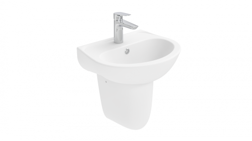 Раковина из сантехнического фарфора Creavit Oval TP145-00CB00E-0000 50х40 подвесная цвет белый 1 отверстие под смеситель