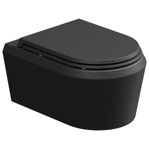 Чаша унитаза подвесная GSG Ceramic Design Cruise CRWCSO003 цвет черный без сиденья безободковая каскадный смыв