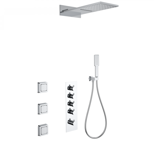 Душевая система Wonzon & Woghand WW-D4100-A-CR встраиваемая в стену цвет хром с термостатом