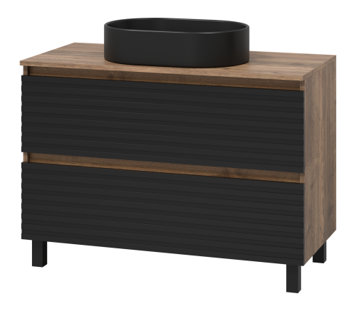 Тумба под раковину Brevita Dakota DAK-07100-19/02-2Я 100х50 напольная цвет черный/коричневый