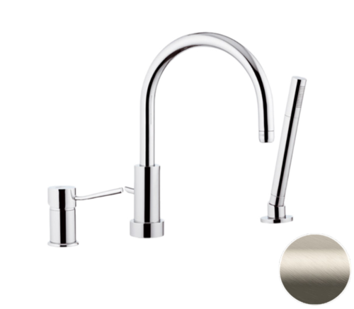 Смеситель Remer Minimal N072XV на борт ванны сталь