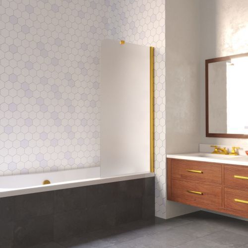 Душевая шторка на ванну Vegas-Glass EV LUX ST EV LUX ST 76 09 10 R 75х150 стекло матовое профиль золото ориентация правая