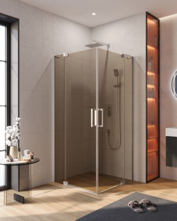 Душевой уголок Cezares SLIDER SLIDER-AH-2-90/100-100/110-BR-Cr 100х90 стекло тонированное профиль хром без поддона