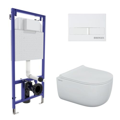 Комплект унитаз с инталляцией и клавишей смыва Berges NOVUM 043309