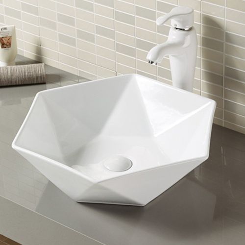 Раковина из сантехнического фарфора Melana A482B-805 50х50 накладная цвет белый без отверстий под смеситель