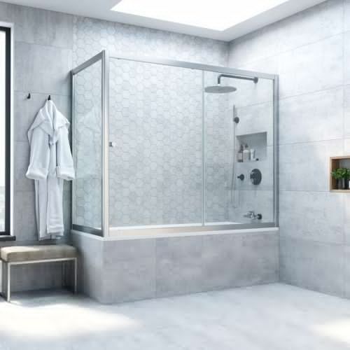 Душевая шторка на ванну Vegas-Glass ZV+ZVF TUR+NOVO ZV+ZVF NOVO 190*90 07 crystalvision 190х140 стекло прозрачное профиль хром ориентация универсальная