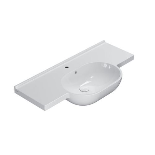 Раковина керамическая Globo Mode ME100BI*1 100 см подвесная цвет белый 1 отверстие под смеситель