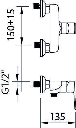 Смеситель Clever Agora Xtreme 60112 настенный хром - фото 2