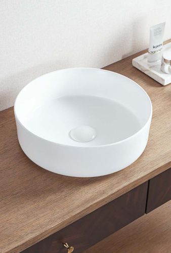 Раковина из искусственного камня Armadi Art Vallessi Avantgarde/Vallessi 884-WG 40х40 накладная цвет белый без отверстий под смеситель