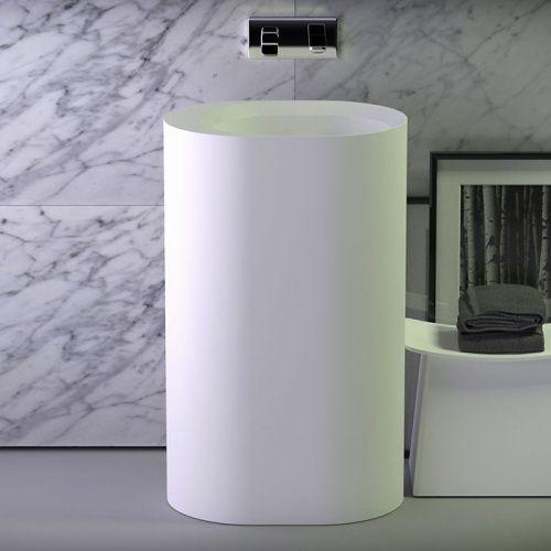 Раковина из искусственного камня Knief Glow 0600-063-01 60 см напольная цвет белый без отверстий под смеситель