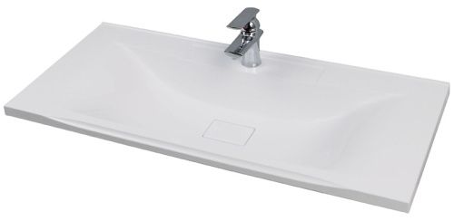 Раковина из искусственного камня Aquaton Премьер М 1A70473KPR010 100х50 накладная цвет белый 1 отверстие под смеситель