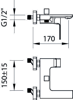 Смеситель Clever Saona Slim 60125 настенный хром - фото 3