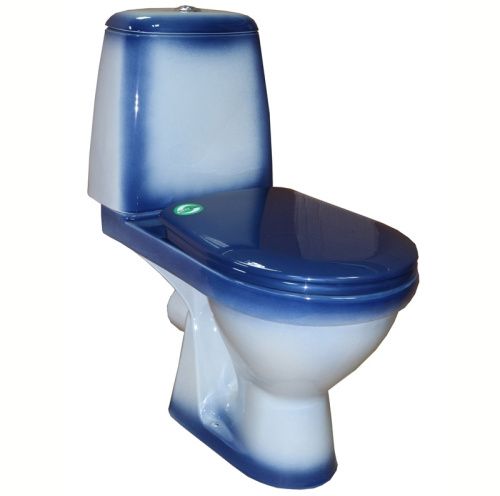 Унитаз-компакт напольный с бачком Rosa Премьер Вн УкС313 синий с сиденьем каскадный смыв