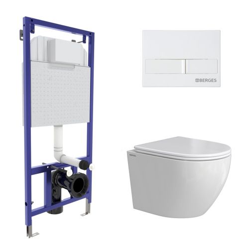 Комплект унитаз с инталляцией и клавишей смыва Berges NOVUM 043388