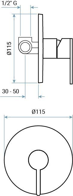 Смеситель Emmevi Filobrass 85009/CR встраиваемый в стену хром - фото 2