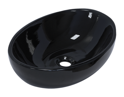 Раковина мебельная из сантехнического фарфора Sanita Luxe Ringo Сut 53 (черная) RNGSLWB02C 50х40 накладная цвет черный