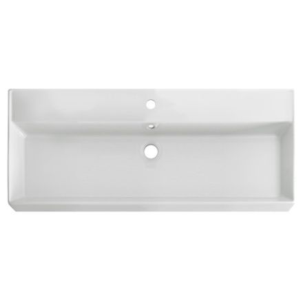 Раковина керамическая Cezares MOLVENO 46 CZR-MIL-100-LVB 100х50 подвесная цвет белый 1 отверстие под смеситель