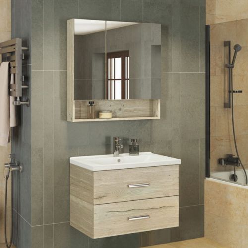 Тумба с раковиной Comforty Парма 00004143491CF 80х50 подвесная цвет серый