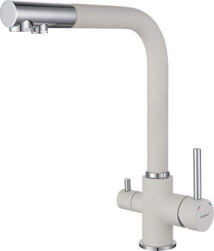 Смеситель для кухни Granfest 3611 иней на мойку белый