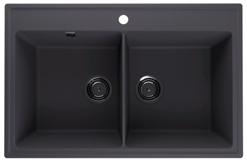 Кухонная мойка Ulgran Quartz Ruma 780-08 80х50 цвет черный поверхность матовая