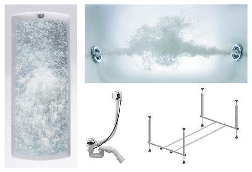 Ванна акриловая гидромассажная Timo RITTA RITTA1880-KT18-SPV1505-T-CM 180х80 пристенная прямоугольная с каркасом