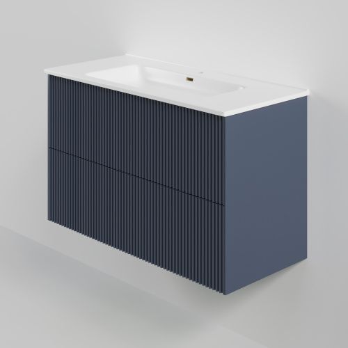 Тумба с раковиной La Fenice TERRA TWIN NFNC-01-TER-BG-100-2-3-100 100х50 подвесная цвет синий