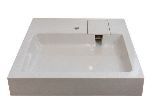 Раковина из искусственного камня Azario Monako CS00079880 60х60 подвесная цвет бежевый 1 отверстие под смеситель