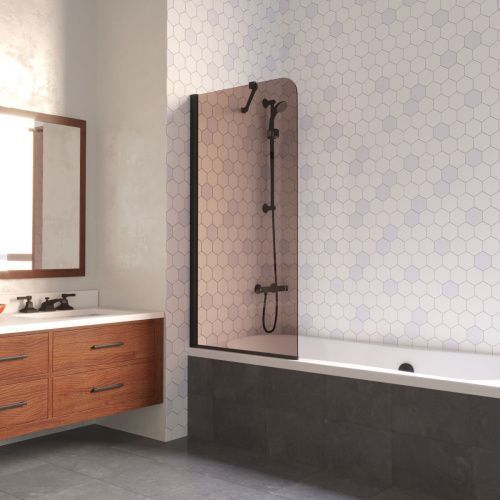 Душевая шторка на ванну Vegas-Glass EV LUX ST EV LUX ST 76 02М 05 L 75х150 стекло тонированное профиль черный ориентация левая