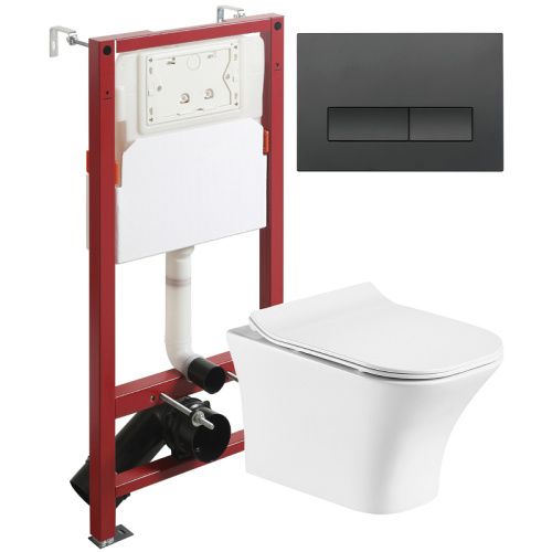 Комплект унитаз с инсталляцией и клавишей смыва Orange CI02-100W+APB244
