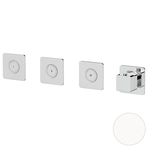 Смеситель для душа Remer Absolute AU99D3PKBBO встраиваемый в стену белый с термостатом