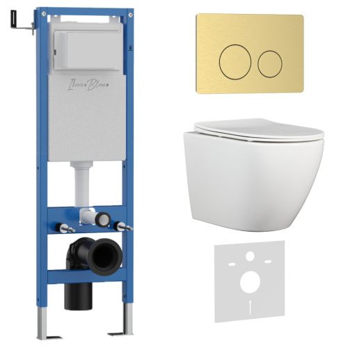 Комплект унитаз с инталляцией и клавишей смыва Iberica Blanca BILBAO ALTO IB.001M.BLA.231.815