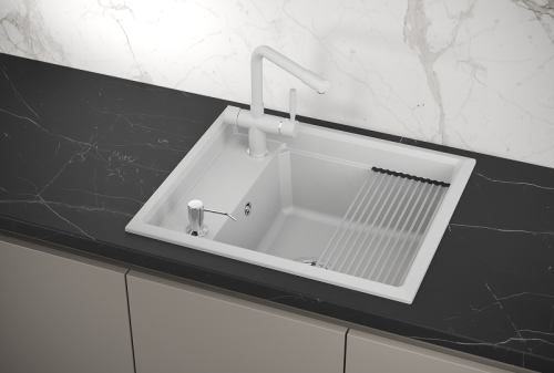 Кухонная мойка Granula Kitchen Space 6004, АРКТИК 60х50 цвет белый поверхность матовая