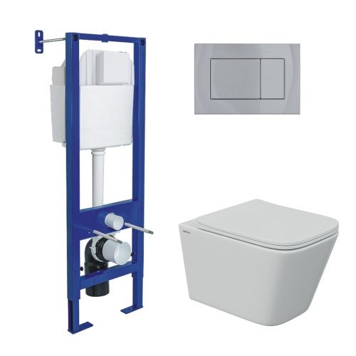 Комплект унитаз с инталляцией и клавишей смыва Berges АТОМ 043369