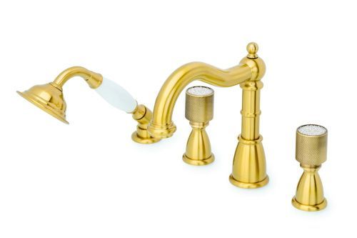 Смеситель Boheme Royal Cristal 391-Royal/CRST на борт ванны бронза