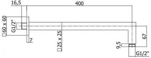 Держатель верхнего душа Paffoni Quadro ZSOF063CR хром - фото 2