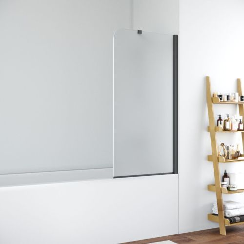 Душевая шторка на ванну Vegas-Glass EV+EV NOVO ST EV ST NOVO 76 02М 10 R 75х140 стекло матовое профиль черный ориентация правая