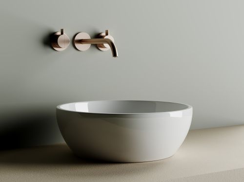 Раковина из сантехнического фарфора Ceramica Nova ELEMENT CN6021 40х40 накладная цвет белый без отверстий под смеситель