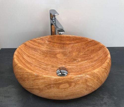 Раковина из сантехнического фаянса CeramaLux 578 50х40 накладная цвет оранжевый без отверстий под смеситель