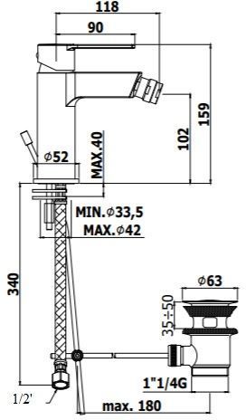 Смеситель Paffoni Ringo RIN135NO на биде черный - фото 2