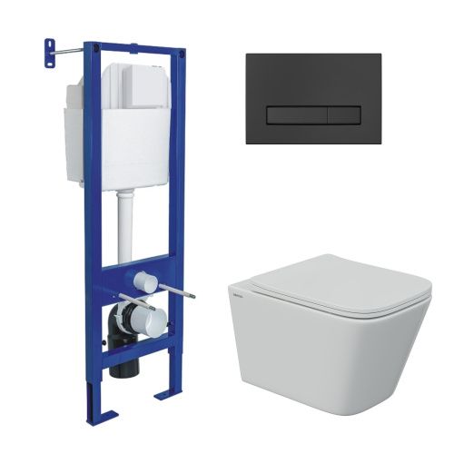 Комплект унитаз с инталляцией и клавишей смыва Berges АТОМ Line 043345