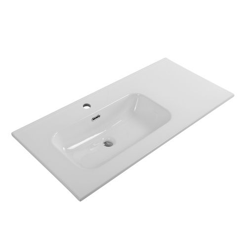Раковина керамическая BelBagno BB1000ETL-L 100х50 накладная цвет белый 1 отверстие под смеситель