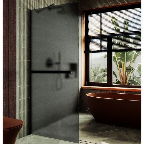 Душевая перегородка Maybah Glass MGD-712-6ш 110х195 стекло тонированное профиль черный