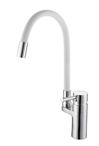 Смеситель для кухни D-Lin D157315-3 на мойку белый/хром