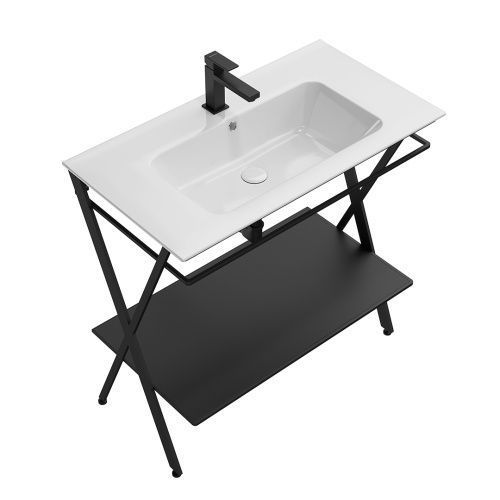 Консоль под раковину Kerama Marazzi GEOMETRICA PIA.N.85\BLK 80х50 напольная цвет черный