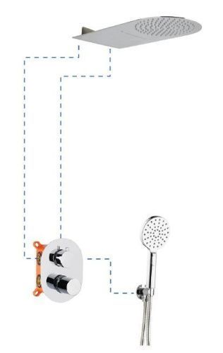 Душевая система AQG Tube 19TUBER31402 встраиваемая в стену цвет хром